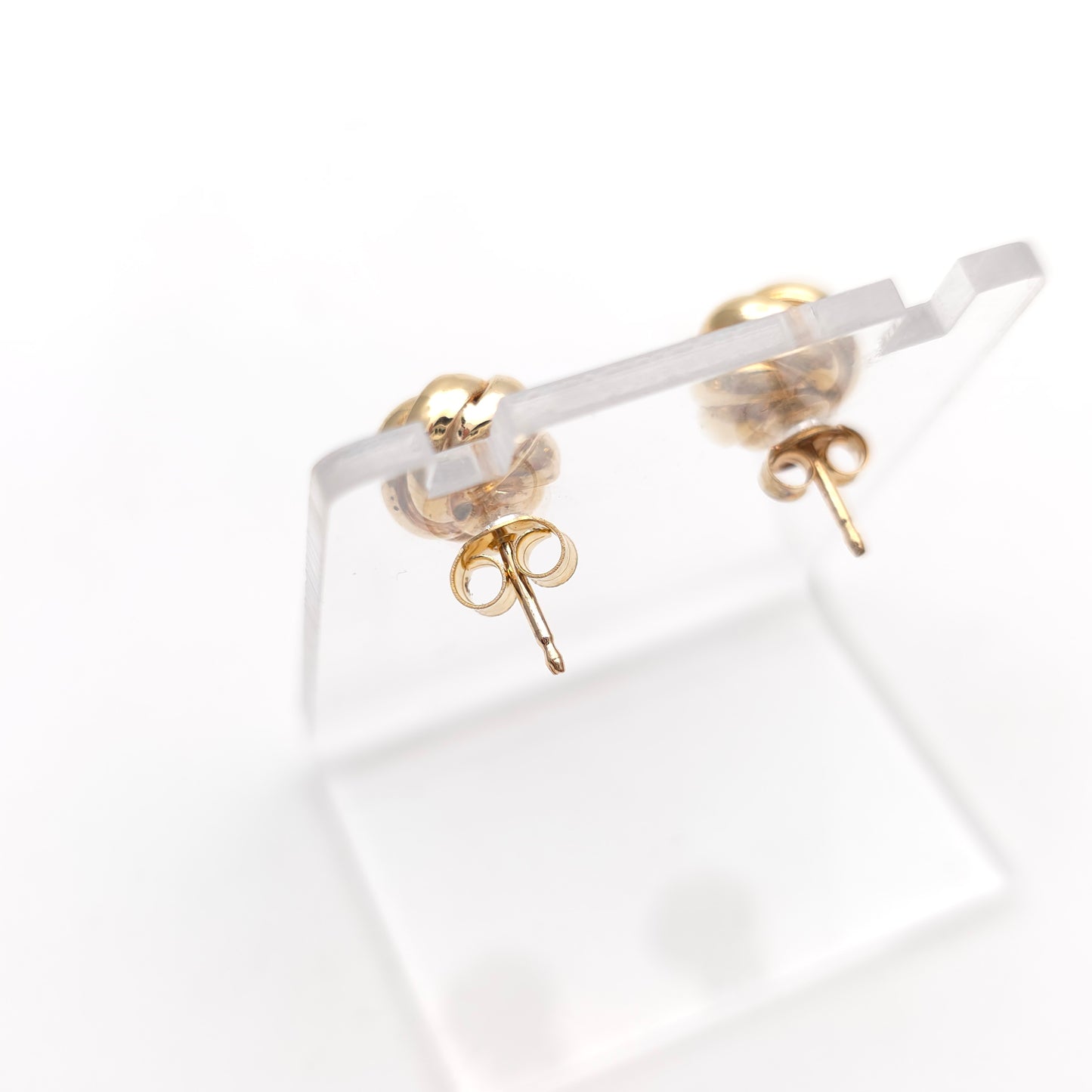 9ct Yellow Gold Multi Strand 9mm Round Knot Stud Earrings