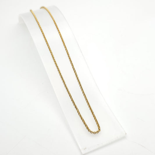9ct Yellow Gold Vintage Close Round Link Belcher Chain 22 inch
