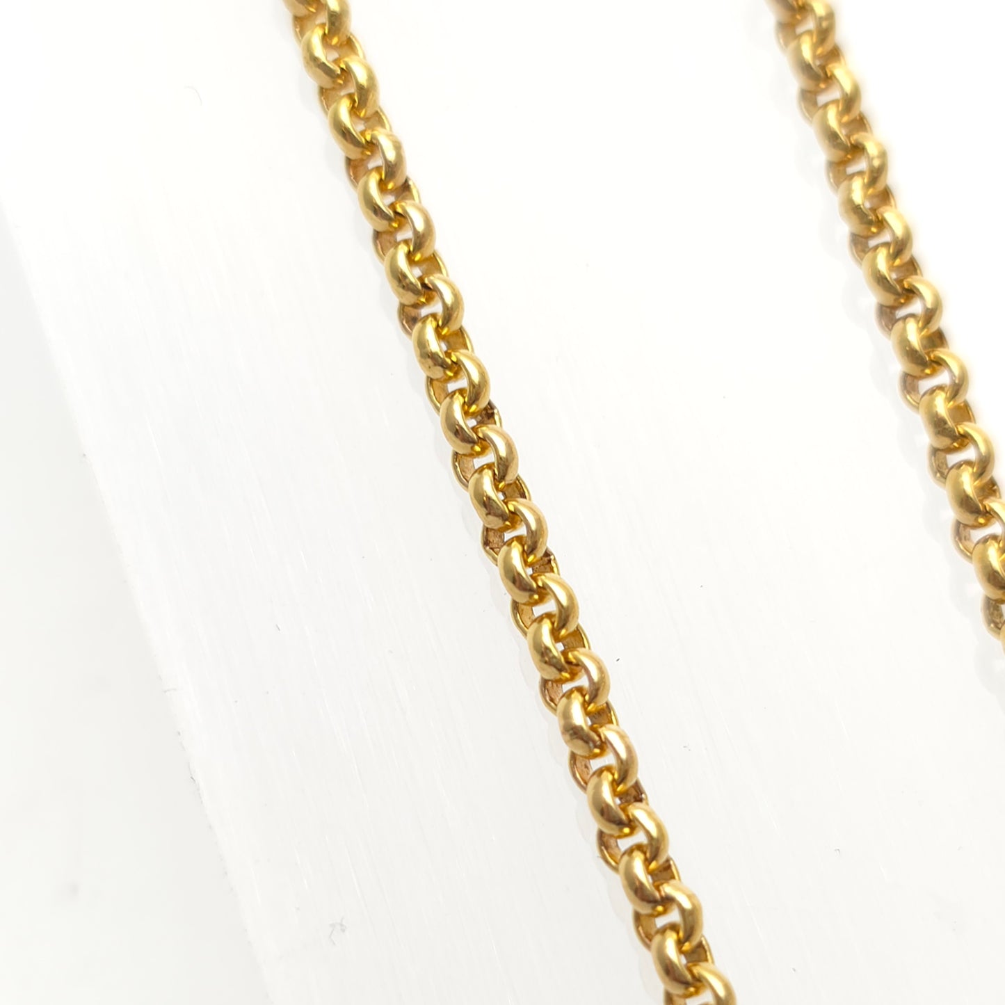 9ct Yellow Gold Vintage Close Round Link Belcher Chain 22 inch
