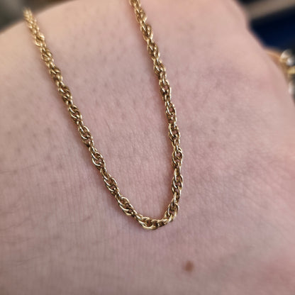 9ct Yellow Gold Prince Of Wales Twist Rope Chain 18 Inch