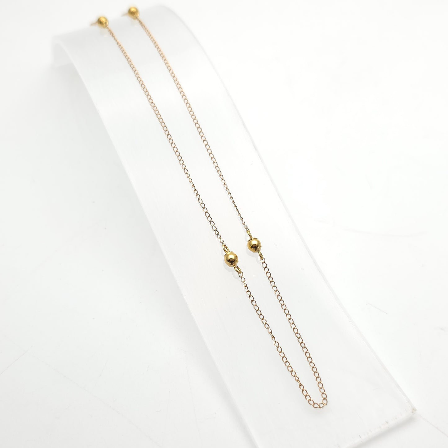 9ct Yellow Gold Ball Detail Station Style Chain Necklace