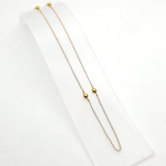 9ct Yellow Gold Ball Detail Station Style Chain Necklace