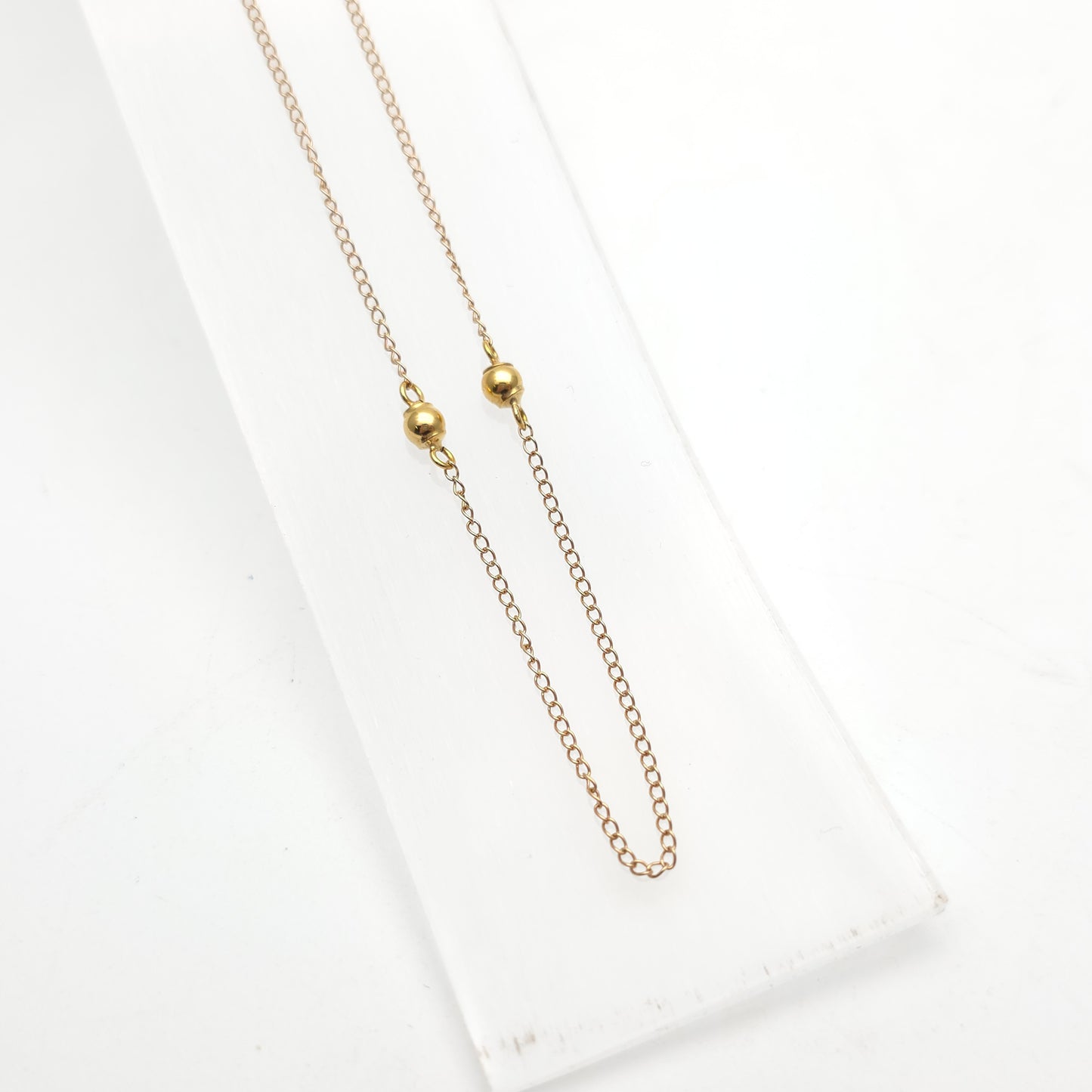 9ct Yellow Gold Ball Detail Station Style Chain Necklace
