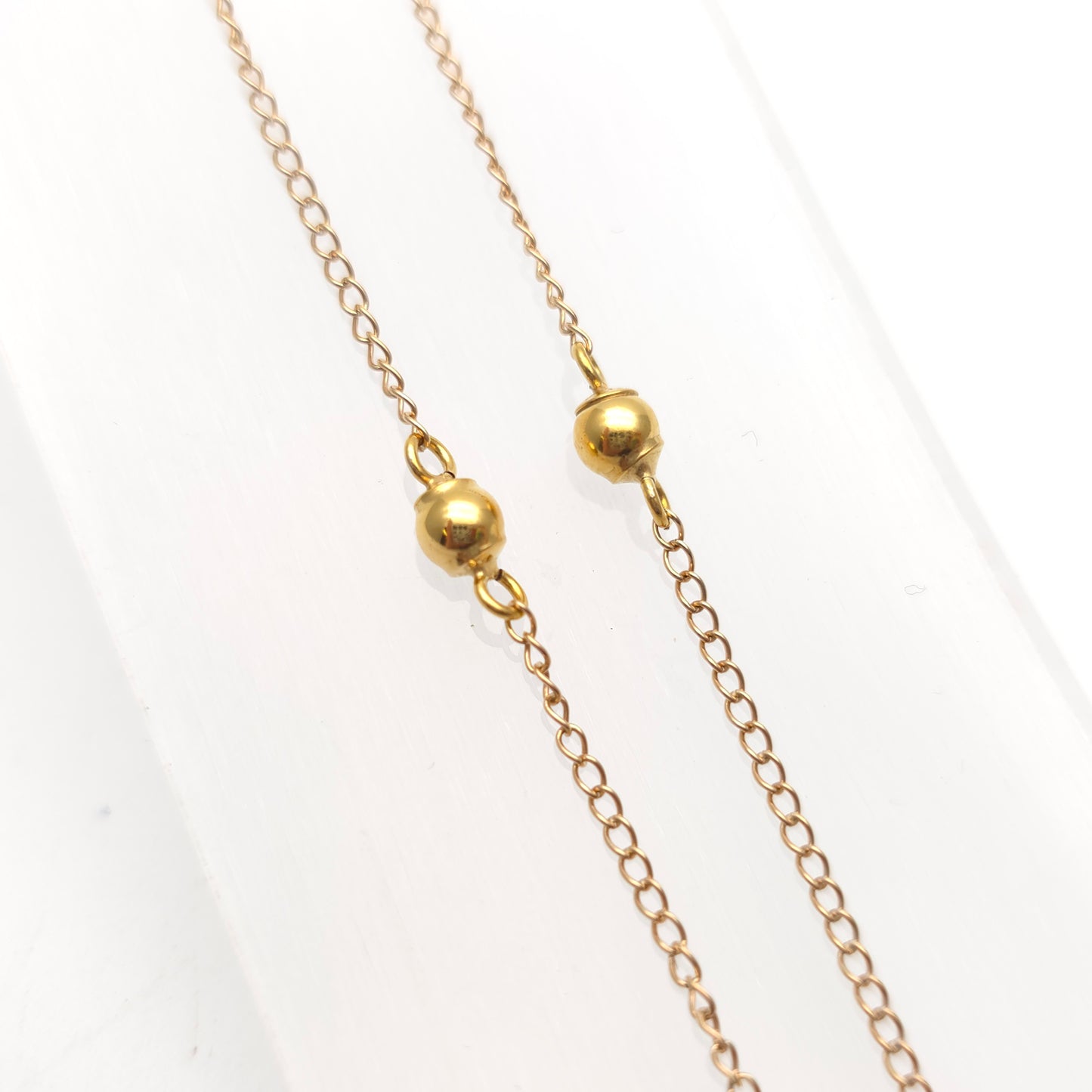 9ct Yellow Gold Ball Detail Station Style Chain Necklace
