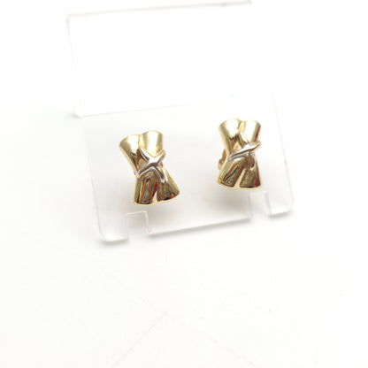 9ct Yellow Gold Chunky Double X 'Kiss' Stud Earrings
