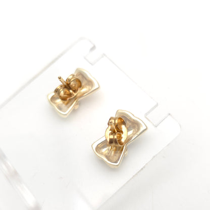 9ct Yellow Gold Chunky Double X 'Kiss' Stud Earrings