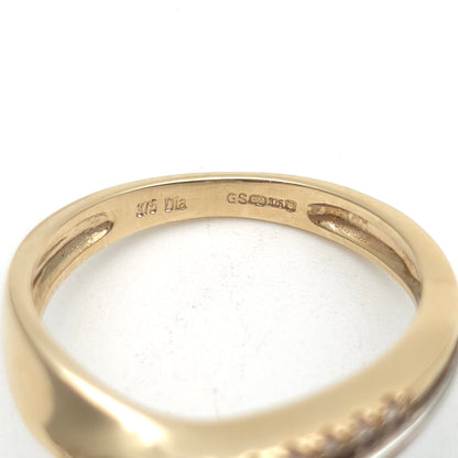 9ct Yellow Gold Diamond And White Gold Set Pear Cut Peridot Ring