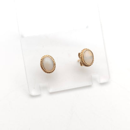 9ct Yellow Gold Small Oval Opal Stud Earrings