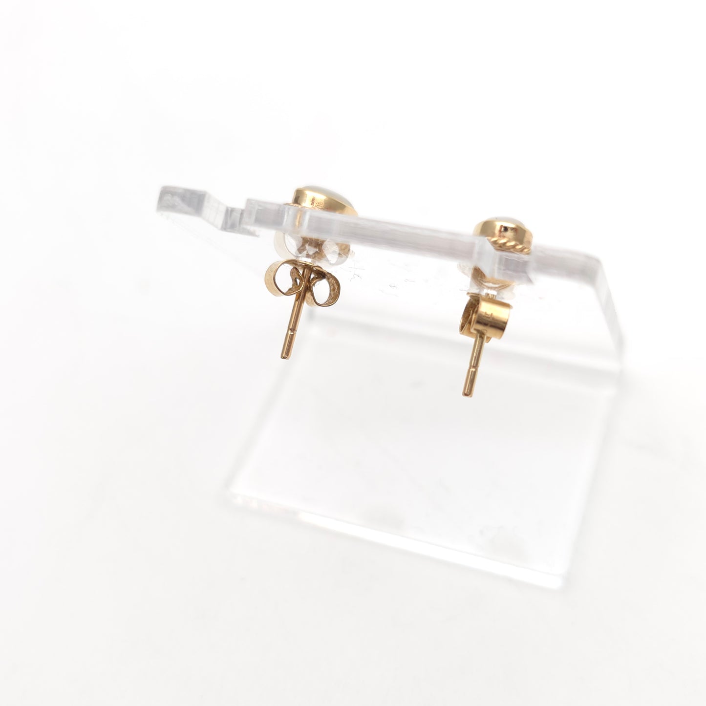 9ct Yellow Gold Small Oval Opal Stud Earrings