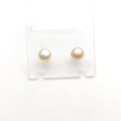 9ct Yellow Gold Creamy White Pearl Stud Earrings (Gold plated butterfly backs)