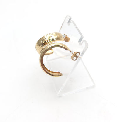 9ct Yellow Gold Diamond Cut Lightweight Hoop Style Earrings