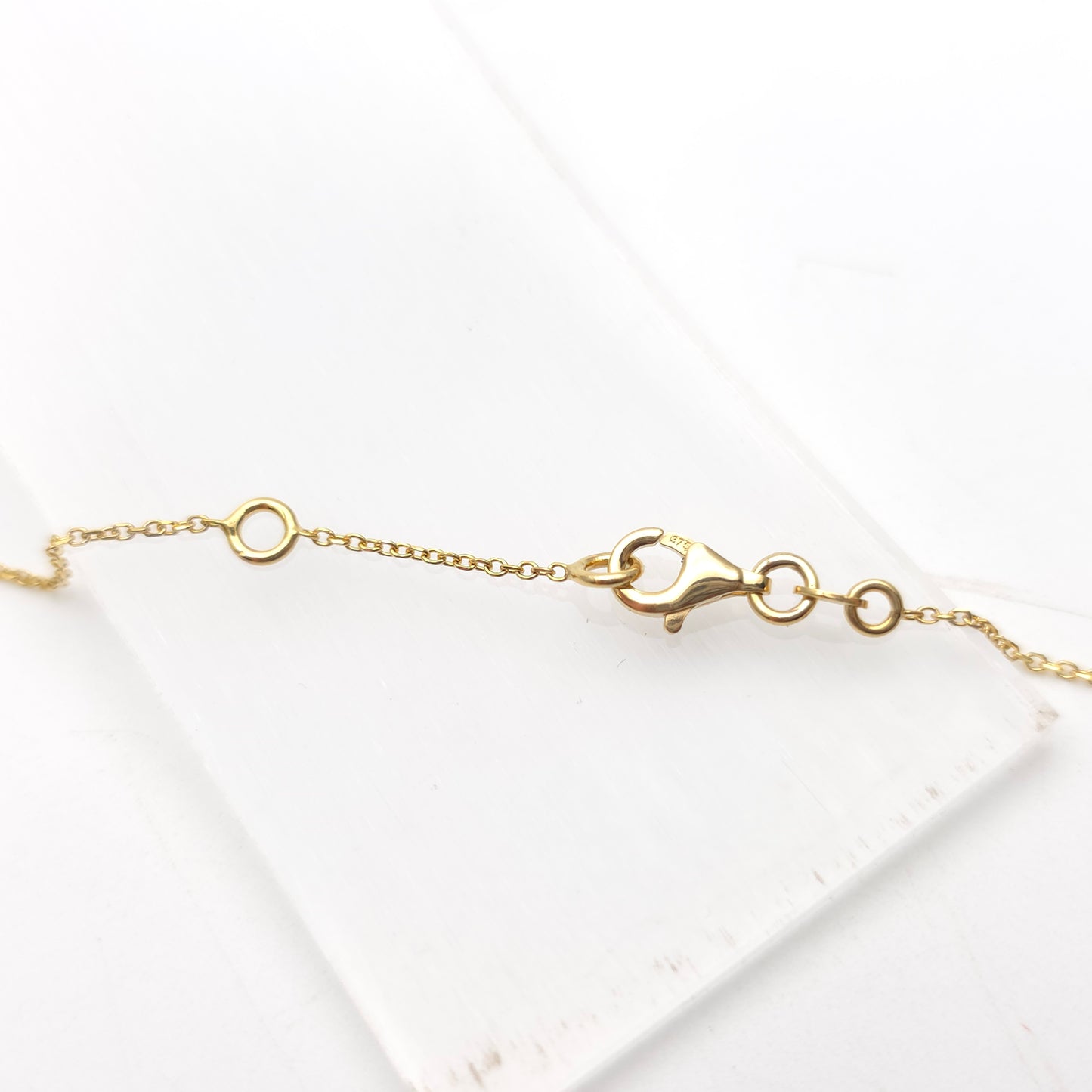 9ct Yellow Gold Ruby And Pink Stone Double Row Station Style Chain Necklace