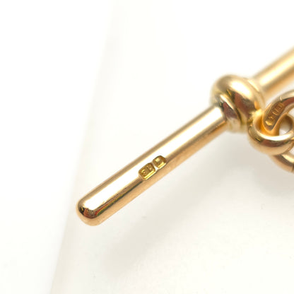 18ct Yellow Gold Heavy Antique Curb Link Bracelet With T-Bar And Swivel Clip