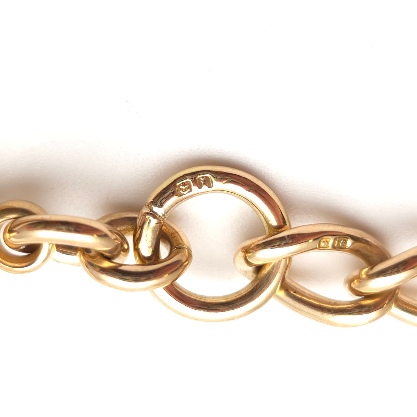 18ct Yellow Gold Heavy Antique Curb Link Bracelet With T-Bar And Swivel Clip