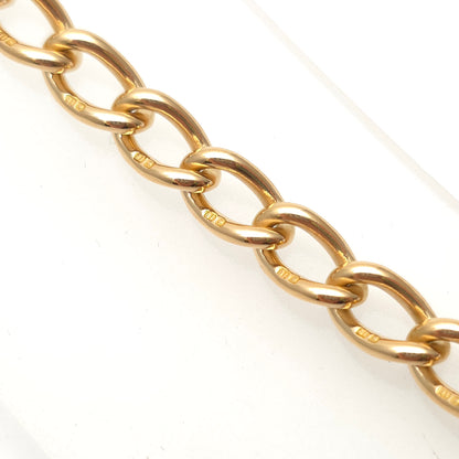 18ct Yellow Gold Heavy Antique Curb Link Bracelet With T-Bar And Swivel Clip