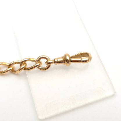 18ct Yellow Gold Heavy Antique Curb Link Bracelet With T-Bar And Swivel Clip