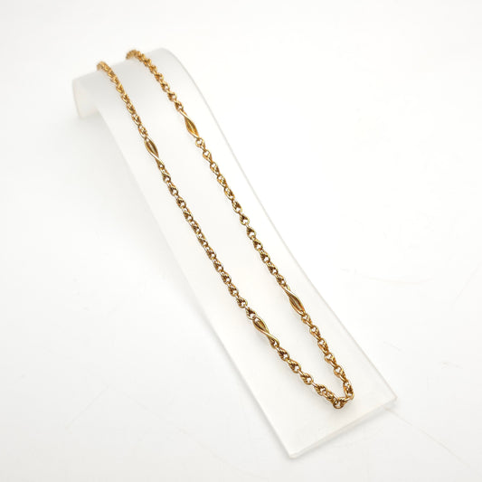 18ct Yellow Gold Antique Rope Style Fancy Link Chain 20 Inch