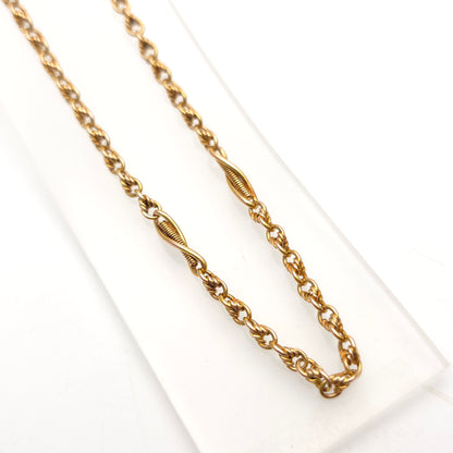 18ct Yellow Gold Antique Rope Style Fancy Link Chain 20 Inch