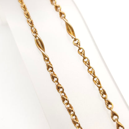 18ct Yellow Gold Antique Rope Style Fancy Link Chain 20 Inch