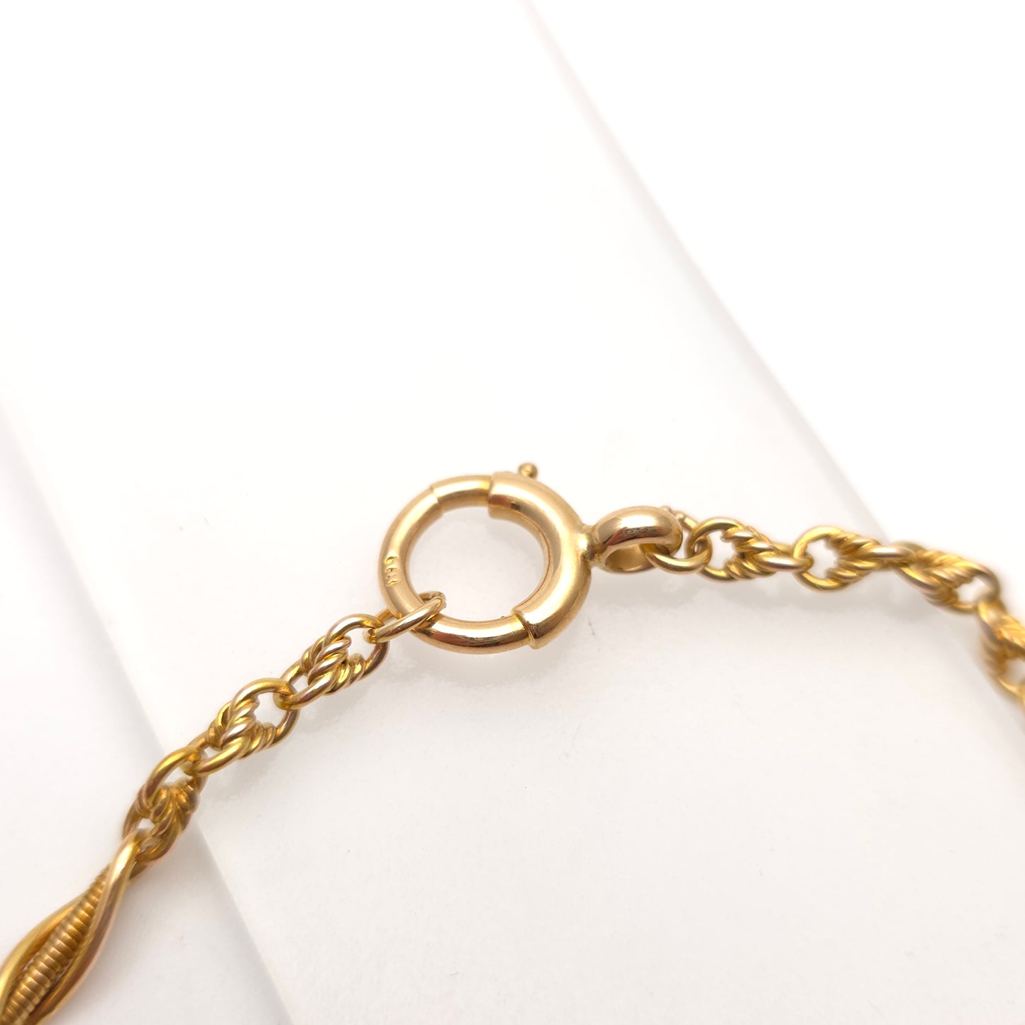 18ct Yellow Gold Antique Rope Style Fancy Link Chain 20 Inch