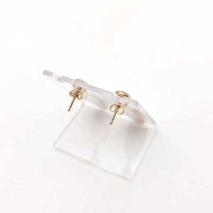 9ct Yellow Gold Oval Mother Of Pearl Bezel Set Panel Drop Earrings