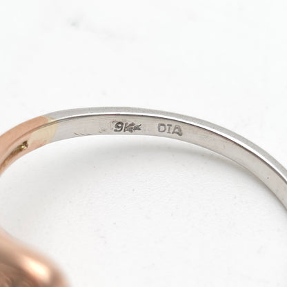 9ct Two-Tone White Gold and Rose Gold Diamond Crossover Ring