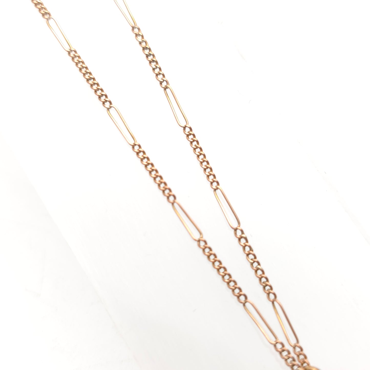 9ct Rose Gold Antique Amethyst And Pearl Belle Epoque Pendant And Figaro Chain