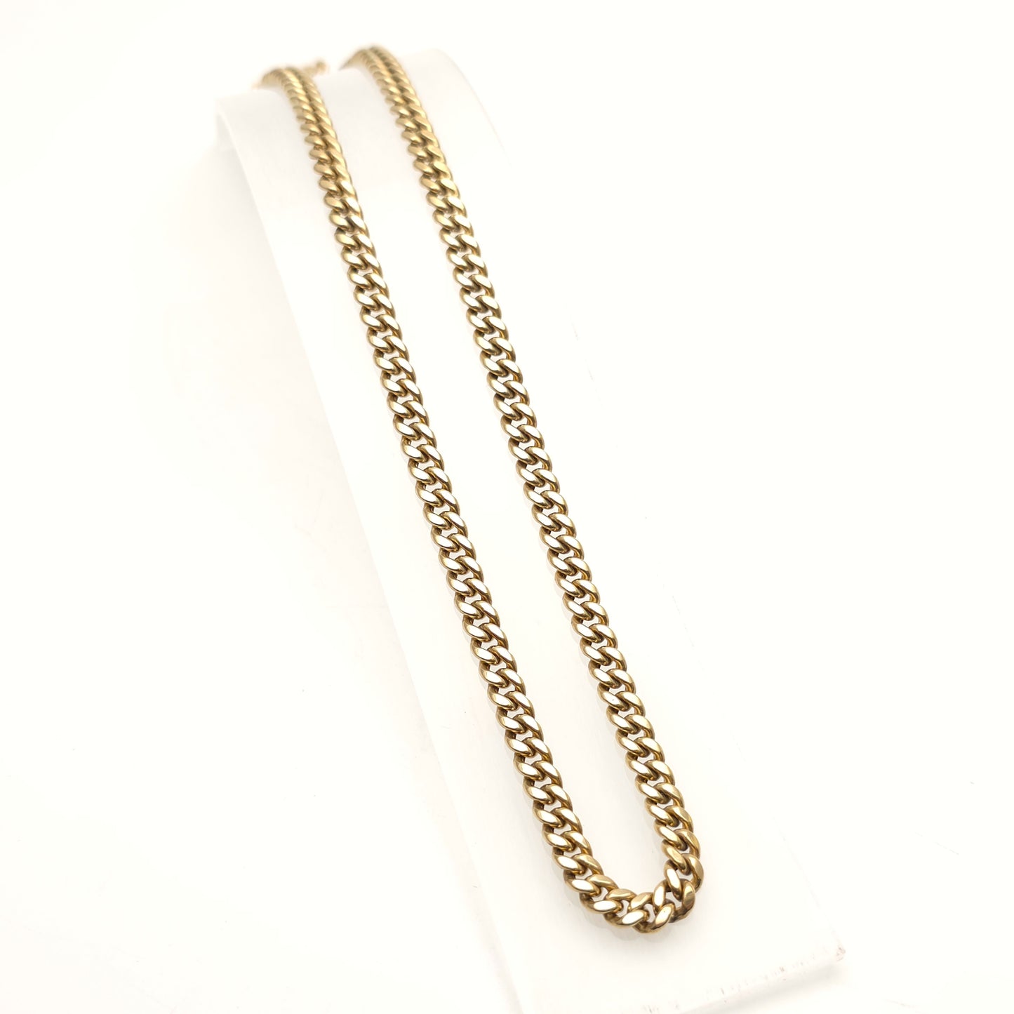 9ct Yellow Gold Hollow Link Chunk Curb Chain Necklace 19 inch / 48cm