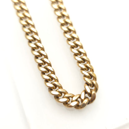 9ct Yellow Gold Hollow Link Chunk Curb Chain Necklace 19 inch / 48cm