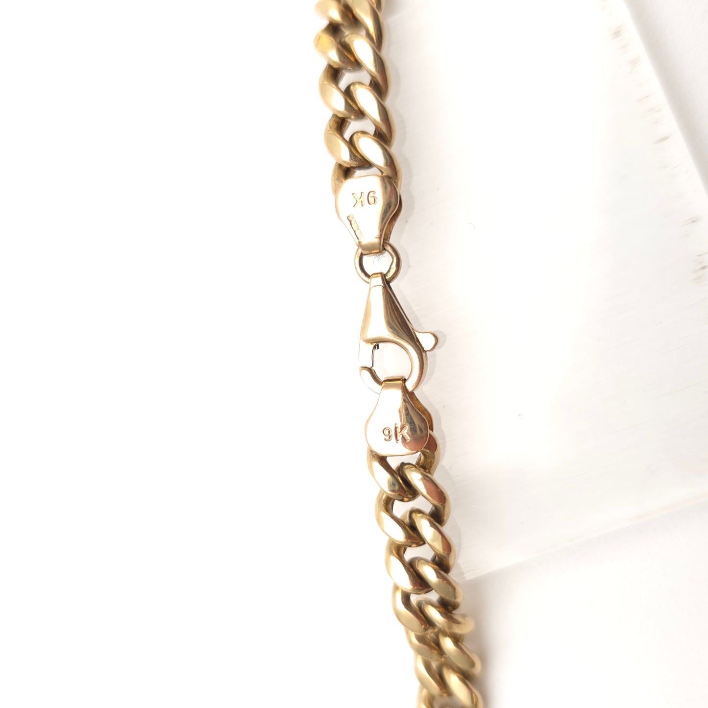 9ct Yellow Gold Hollow Link Chunk Curb Chain Necklace 19 inch / 48cm