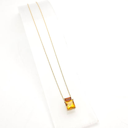 9ct Yellow Gold Two-Tone Yellow And Brown Citrine Pendant And Chain Necklace