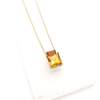 9ct Yellow Gold Two-Tone Yellow And Brown Citrine Pendant And Chain Necklace