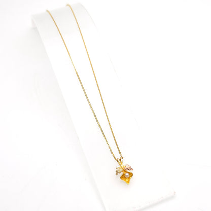 9ct Multi-Tone Gold Landstrom's Black Hills Gold And Pearl Pendant Necklace