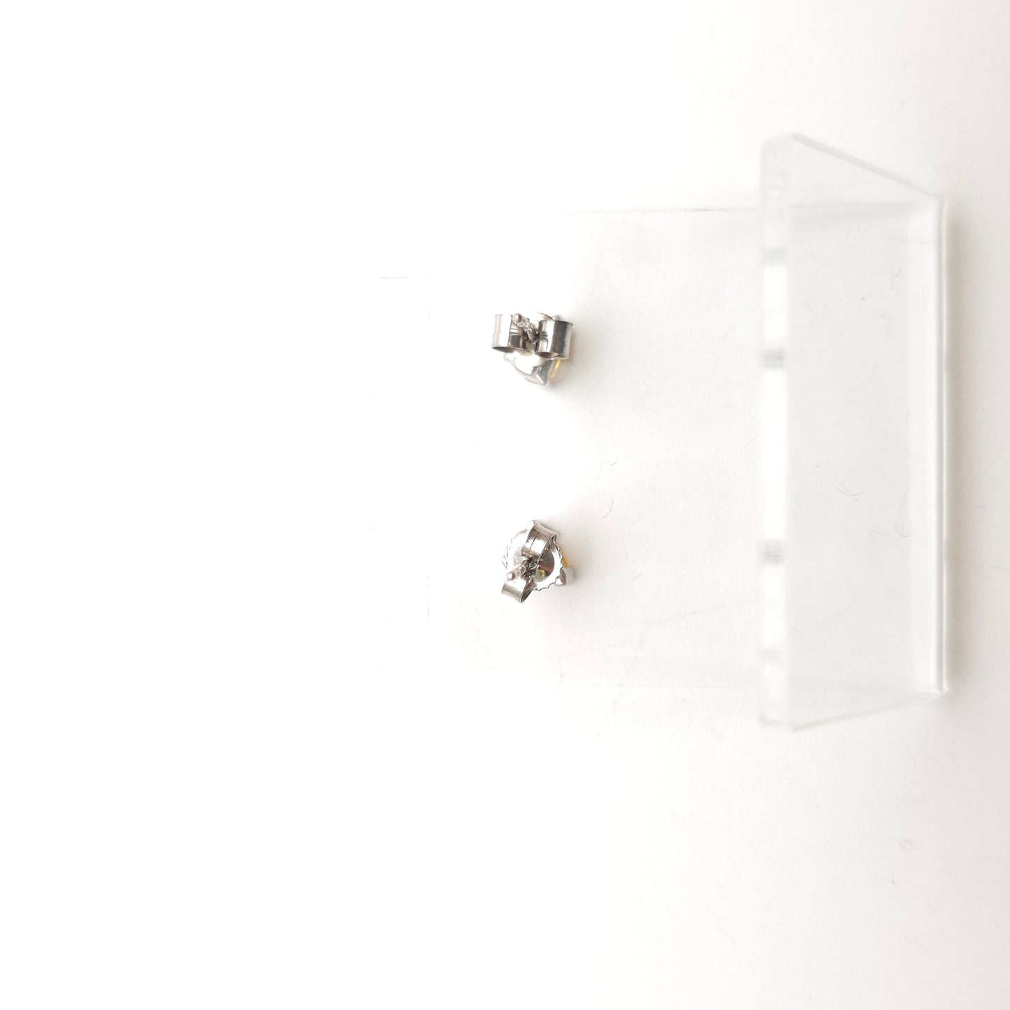 9ct White Gold Small Pear Cut Yellow Citrine Stud Earrings