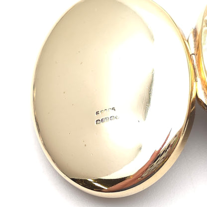 9ct Yellow Gold Vintage Engraved Chunky Locket And Prince of Wales 60cm Chain