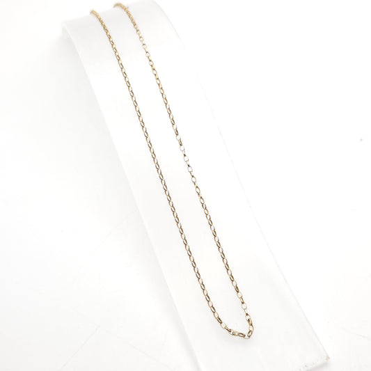 9ct Yellow Gold Oval Link Trace Chain 17 Inches