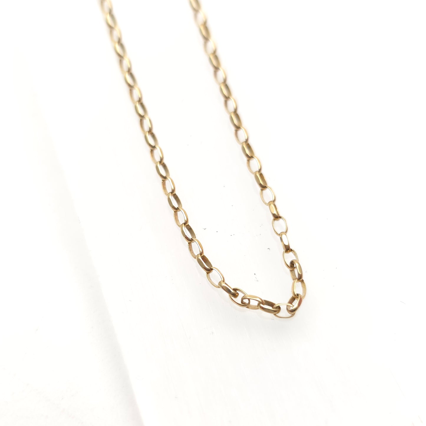 9ct Yellow Gold Oval Link Trace Chain 17 Inches