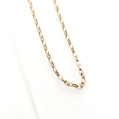 9ct Yellow Gold Oval Link Trace Chain 17 Inches
