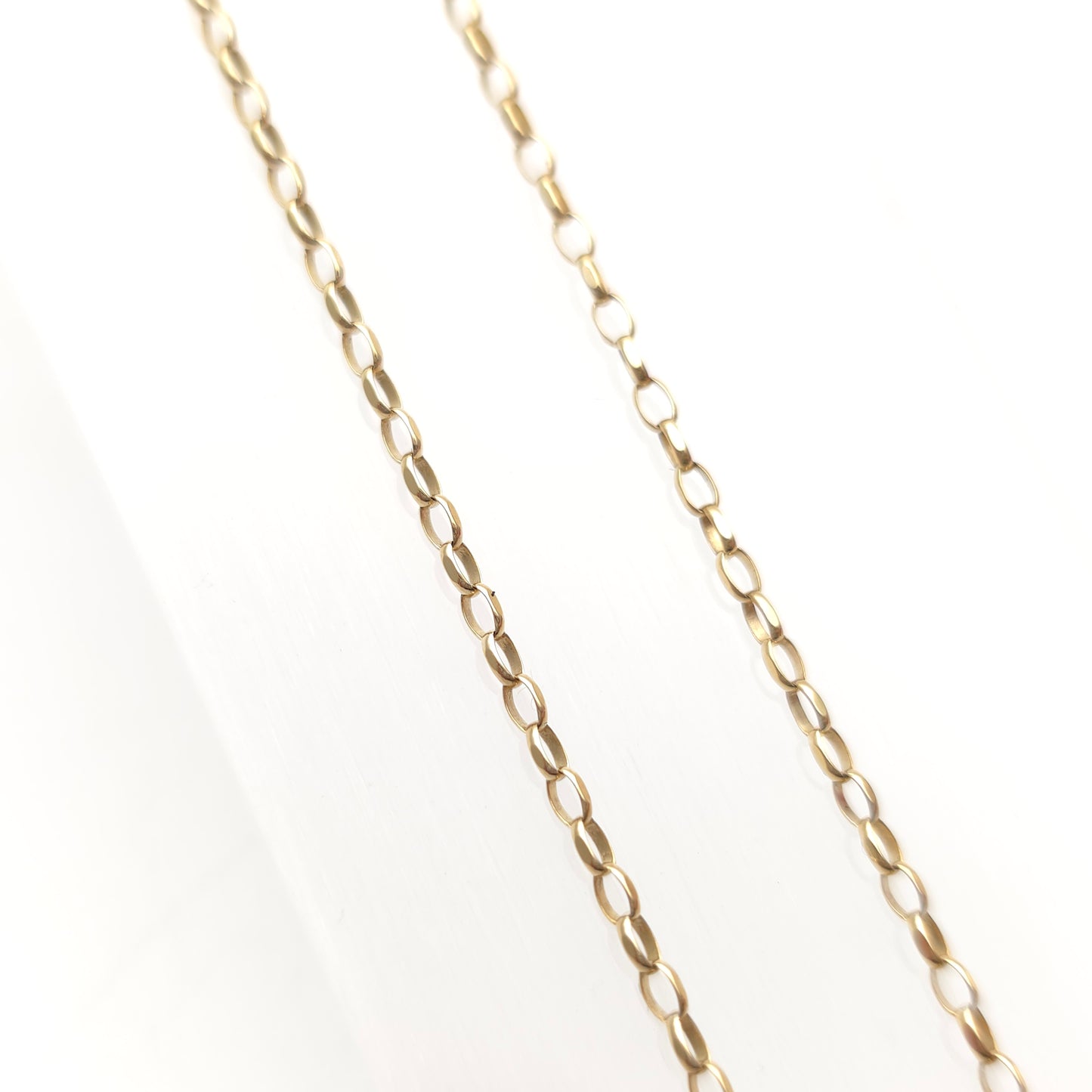 9ct Yellow Gold Oval Link Trace Chain 17 Inches