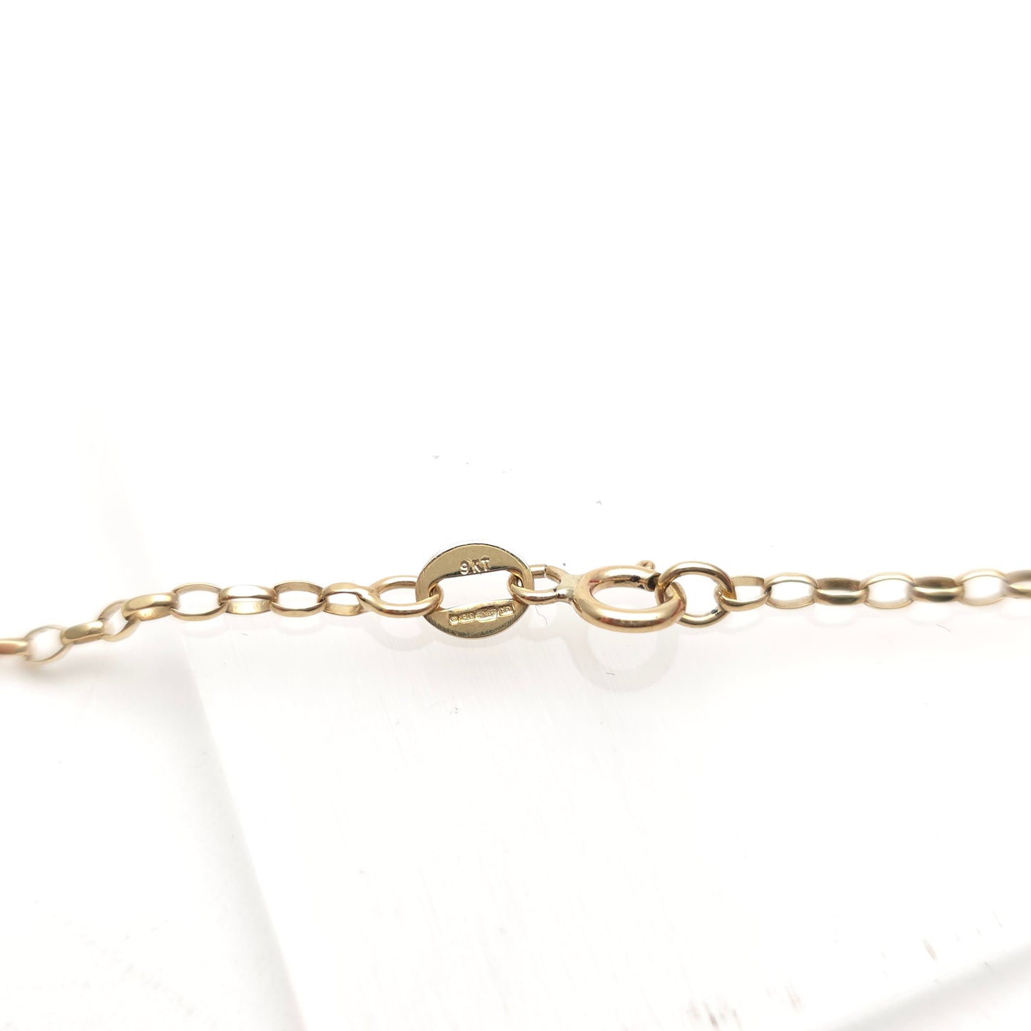 9ct Yellow Gold Oval Link Trace Chain 17 Inches