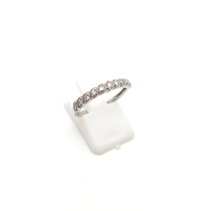 9ct White Gold Multi-Stone Diamond Set Half Eternity Style Row Ring
