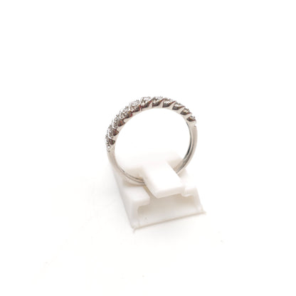 9ct White Gold Multi-Stone Diamond Set Half Eternity Style Row Ring
