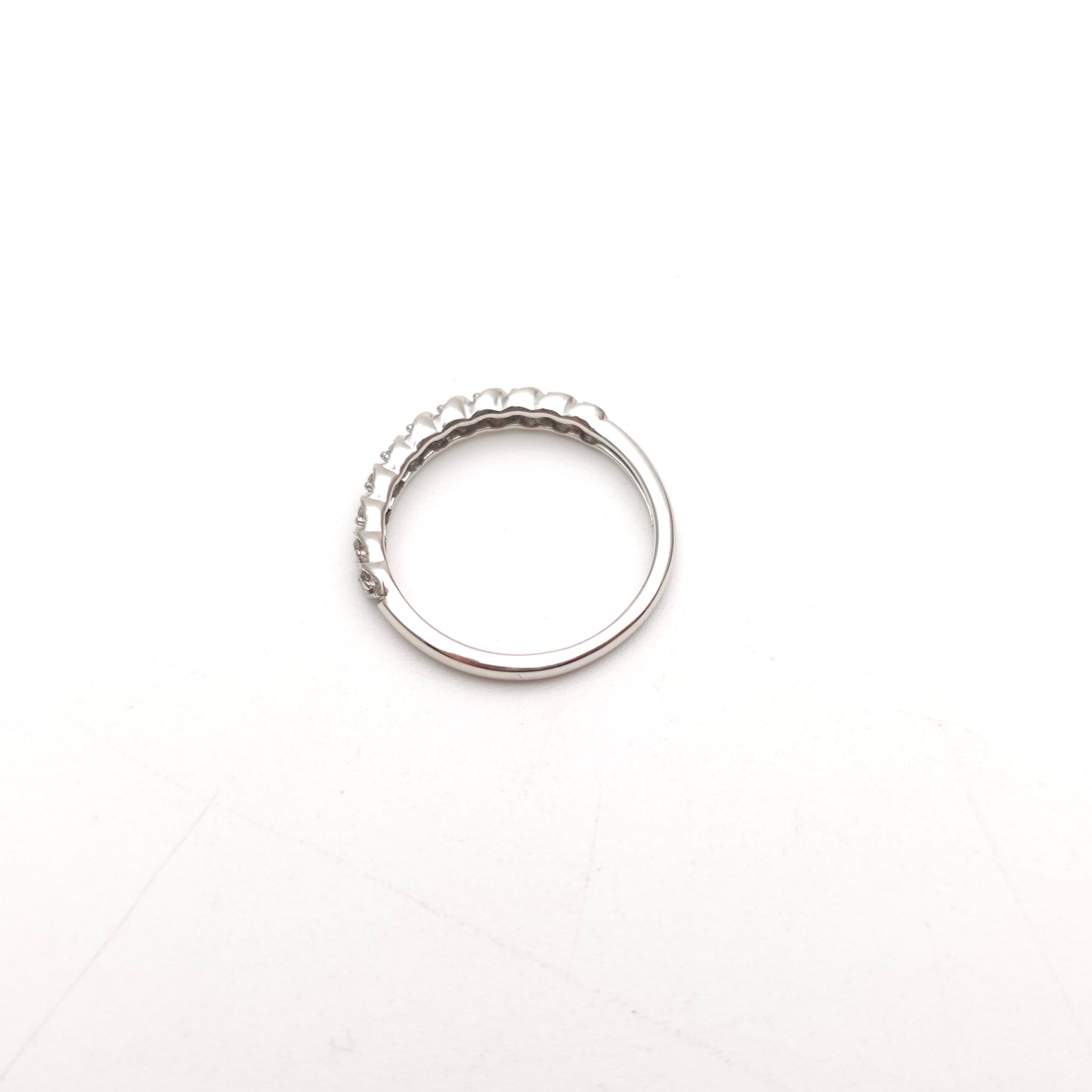 9ct White Gold Multi-Stone Diamond Set Half Eternity Style Row Ring