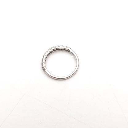 9ct White Gold Multi-Stone Diamond Set Half Eternity Style Row Ring