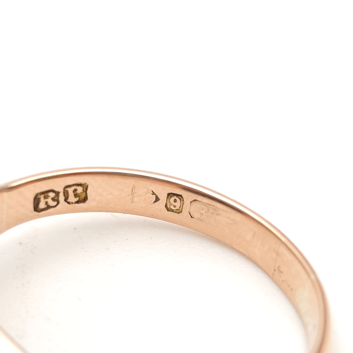 9ct Rose Gold Antique Banded Agate Cushion Shaped Small Signet Ring
