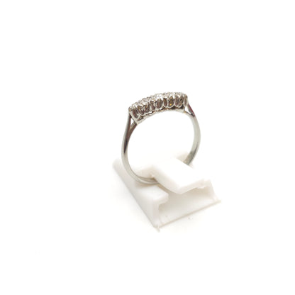 18ct White Gold And Platinum Antique 5 Stone Graduated Diamond Row Ring