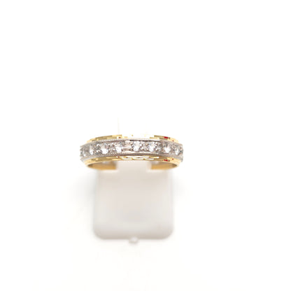 18ct Two-Tone Yellow And White Gold White Stone Full Eternity Band Ring