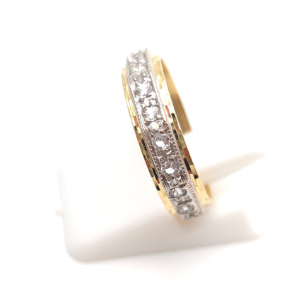 18ct Two-Tone Yellow And White Gold White Stone Full Eternity Band Ring