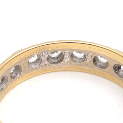 18ct Two-Tone Yellow And White Gold White Stone Full Eternity Band Ring