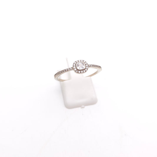 Sterling Silver Lightweight Small Cubic Zirconia CZ Cluster Ring